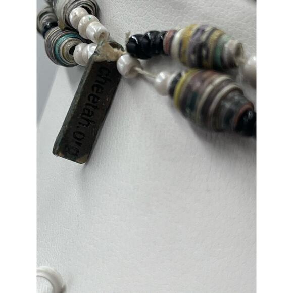 Multicolor Double Strand Paper
Bead Necklace‎ - Picture 10 of 11